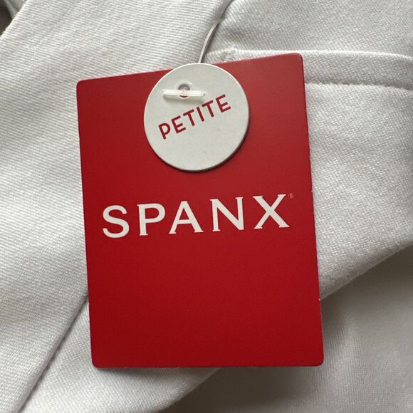 Spanx Women’s The Perfect Slim Straight Pull On Pant White Stretch Size L P NEW - Picture 14 of 16